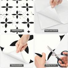 20片装 - 20厘米 x 20厘米自粘地板砖，防水乙烯基材质，DIY地板，适用于浴室、厨房、壁炉、宠物屋、楼梯、卧室、墙壁等。 - 彩色 - 查看 9