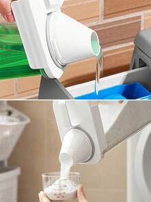 Dispensador reutilizable de detergente para la ropa de 1100/1800/2300ml, apto para detergente en polvo, suavizante, lejía, etc. Con etiquetas, apto para uso en dormitorios, puede contener líquido para la ropa, artículos de baño y decoración de habitaciones - Blanco - Ver 7