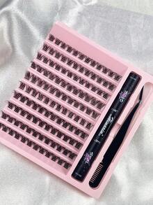 Hinarin 200片装假睫毛套装 8-16mm DIY假睫毛嫁接套装 单根假睫毛嫁接套装 全套假睫毛套装 化妆假睫毛套装 - 黑色 - 查看 7