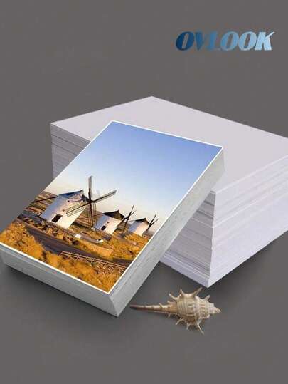 100 ورقة ورق صور لامع احترافي - بمقاسات 4x6 بوصة و 8.5x11 بوصة، متوافق مع جميع طابعات الحبر - جاف بسرعة، جودة عالية، سطح متميز