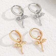 European And American Ins Style Fashionable Flying Dragon Ear Buckle Women's Earrings With Diamond Studded Dragon Ear Studs Punk Personality Earrings For Women - 11831 - 查看 11