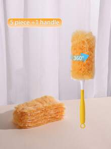 20/10 Pack Ultra-Fine Fiber Duster Set - Extendable Anti-Static Duster, Suitable For Home And Car. Powerful Cleaning For Ceiling Fans, Furniture, Electronics, Baseboards. (Includes Handle And 20/10 Replacement Refills) - Orange - View 3