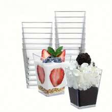 10/25/50pcs 5oz Dessert Cups, Mousse Cups, Ice Cream Cups, Jelly Cups, Birthday Cake Baking Containers, Yogurt Pudding Cups, Party Cups, Suitable For Western Restaurant Desserts, Cafe Pairings, Coffee Mousse , Great For Birthday Parties, Weddings, Holidays - Multicolor - View 10