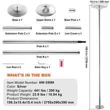 Professional Dance Pole Spinning Static Dancing Pole Adjustable Height 85-106" Portable Removable 45mm Dance Pole Kit For Exercise Club Party Pub Home W/Tools - B - 查看 7
