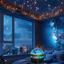 1pc USB Powered LED Aurora Borealis Projection Lamp With Remote Control, Suitable For Party, Birthday, Bedroom Home Decor - Multi-color light - View 8