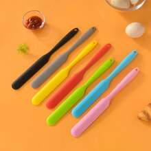 Silicone Jar Scraper Spatulas, Heat Resistant Cake Cream Peanut Butter Spatulas Mixing Batter Scraper, Nonstick Bread Spatula Rubber Kitchen Jar Blenders Scraper Long - Multicolor - View 5