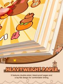 4本A5横线笔记本，水豚可爱便签本，60页厚纸螺旋装订，学习笔记，简约可爱作文簿，学生文具 - 彩色 - 查看 7