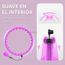 con Peso para Pérdida de Peso, Aro Fitness Infinito de 26 Eslabones (56 Pulgadas), Ideal para Mujeres Adultas - Morado - Ver 6