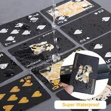 Bộ 5 lá bài nhựa chống thấm nước, bài tây quà tặng, bài chơi trò chơi, đồ dùng tiệc tùng, hoạt động kỷ niệm, bài tây màu đen. - Nhiều màu - Xem 5