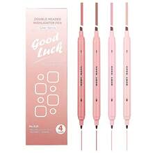 4支/套荧光笔，粉色/绿色/紫色，水性双头设计，护眼，适合学生使用，可用于课堂标记、艺术创作、手工制作、贺卡制作，也是复活节和返校季的理想礼物。 - 彩色 - 查看 10