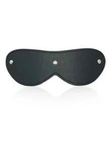 1pc Women's Leather Blackout Eye Mask, 3-Stud Sleep Mask
