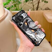 Fashionable Black And White Anime Theme Phone Case For Google Pixel 9, 9A, Pro, XL, And 5G, With Transparent Soft Back Design For Extra Protection. - Mixed Colors 1 - View 4