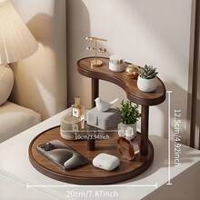 3-Tier Rotating Tabletop Display Rack, Wood Grain Bathroom Vanity Organizer, Makeup Storage Rack, Multi-Purpose Round Shelf, Suitable For Skincare, Perfume, Lipstick And Cosmetics - Space-Saving Countertop Organizer - Multicolor - View 7