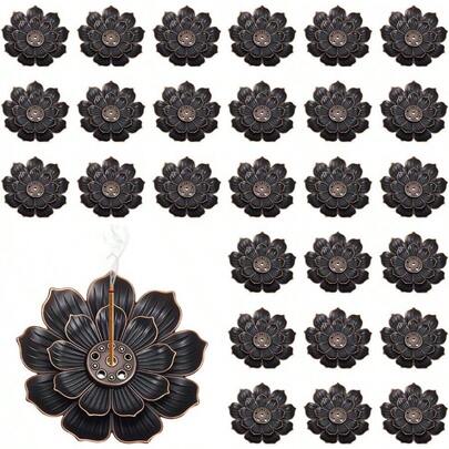 5pcs Lotus Incense Burner Holders - Hollow Metal Wire Coil, Suitable For Home, Yoga And Meditation | Zen Aromatherapy Diffuser, Spa And Camping Decor