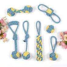 7 piezas Juguetes de correa para perros, juguetes masticables duraderos para juego interactivo con perros medianos y pequeños, ayuda a limpiar los dientes, aliviar el aburrimiento, juego de tirar, masticado poderoso, juguetes dentales de cuerda de algodón para cachorros - Multicolor - Ver 23