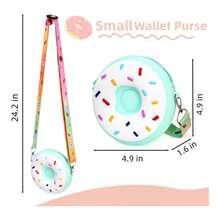 Cute Donut Shaped Wallet, Crossbody Bag Stylish Silicone Coin Purse, Suitable As Birthday Gift And Party Favor - Multicolor - View 10
