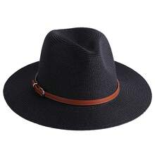 Mũ rộng vành mùa hè mới, mũ rơm kiểu Anh unisex dành cho bãi biển, bảo vệ da khỏi ánh nắng mặt trời. - mũ - Xem 8