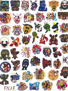 50pcs FNAF Stickers, Stickers, Anime Fans Merch Goods, Suitable For Decorating Laptops, Phones, Luggage, Cups, Notebooks, And More, Great Gift For Fans