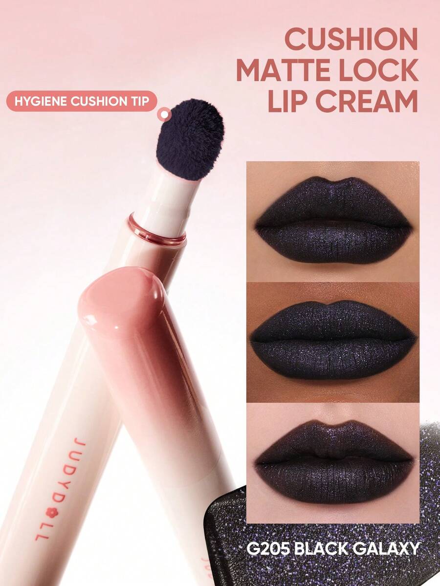 JUDYDOLL 气垫哑光锁唇膏，海外出品哑光唇膏，24小时持久，防水，保湿哑光妆效，模糊唇纹，涂抹方便，小众品牌 - G205 BLACK GALAXY - 查看 1