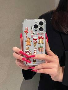 Funda navideña para teléfono, compatible con Samsung, Apple, VIVO, OPPO, , Transsion, ,  y Honor. Fabricada en TPU, ofrece protección contra golpes y caídas. Un regalo ideal para familiares y amigos. - transparente - Ver 5