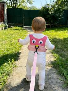 Kids Anti-Lost Wrist Link, Child Walking Safety Strap, Cartoon Penguin/Dog/Chick Toddler Leash Backpack, Children Gift - Pink - View 6