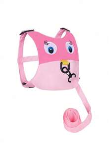 Kids Anti-Lost Wrist Link, Child Walking Safety Strap, Cartoon Penguin/Dog/Chick Toddler Leash Backpack, Children Gift - Pink - View 5