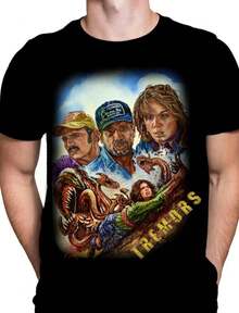 Horror Movie T-Shirt - Tremors - Oversized Horror Graphic Tee _ Rick Melton Merch - 黑色 - 查看 1