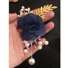 1PC Bride Groom Wedding Elegant Imitation Mesh Rose Corsage Wedding Party Gathering Family And Friends Group Accessories Supplies - 粉紅色胸花 - 查看 6