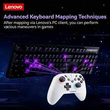 Lenovo S06 Wireless Gamepad With Hall Effect Joysticks, Six-Axis Motion Control, Compatible With Switch, PC, And Mobile Phones. Features A Rapid-Fire Turbo Mode And Non-Slip Grip Design. White. - White - View 7
