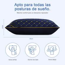 Bordado premium Almohada 1/2pz 60cm*40cm tamaño estander microfibra suave y soporte para dormitorio en casa y sala de estar en sofá - Azul - Ver 7
