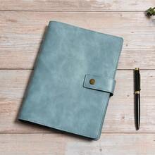 Wonderpool Leather Journal Refillable Notebook Spiral Diary Binder Portfolio - A5 Dot Grid Paper & Inner Pockets For Travel Work And Personal Organizer (Lake Blue, A5) - 湖藍 - 查看 4
