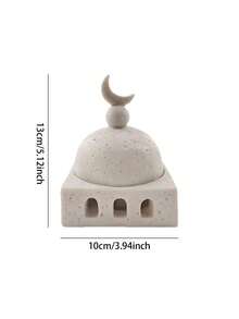 1个清真寺圆顶形树脂香炉，简约新月形装饰香炉，拱形镂空底座，适合家居装饰 - 彩色 - 查看 13