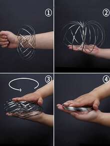 1pc Flow Ring Spinner Ring Arm Toy,Magic Ring Toy Flow Rings Kinetic Spring Bracelet,3D Kinetic Flow Rings Arm Slinky Arm Spinner Toy Mystical Flow Rings,Multi-Sensory Interactive Cool Party Dance Prop(Some Parts Are Sent Random) - Multicolor - View 8
