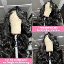 Brazilian Virgin Lace Front Wig Natural Black Body Wave Human Frontal Hair 13x4 13x6 HD Transparent Lace Frontal Wigs For Women 200% Density 5x5 Pre Cut Pre Plucked With Baby Hair Glueless Wigs Human Blended Hair Wigs Natural Hairline Tiny Invisible Knots - Natural & Black - View 7