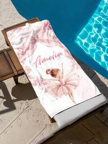 1pc Personalized Kids Beach Towel Quick Dry Customized Microfiber Towel - Multicolor - View 6