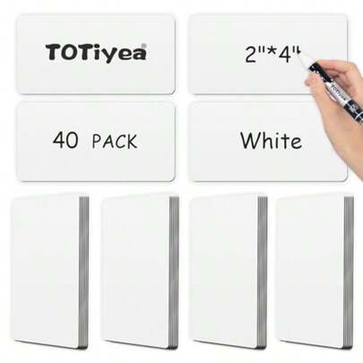 TOTiyea 40 Pack Magnetic Dry Erase Labels 3.2"X1.2" Magnetic Name Tags For Classroom School Bus Lockers Reusable Write On Magnets For Whiteboards Colorful Magnetic Labels