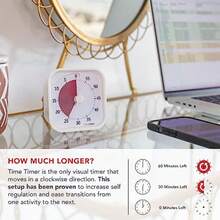 JCH-Time Timer Home MOD - 60 Minute Visual Timer Home Edition - For Homeschool Supplies Study Tool Timer for Desk Office Desk and Meetings with Silent Operation Cotton Ball White - Naranja Dreamsicle - Ver 4