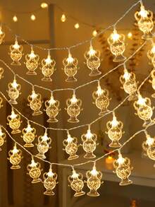 1pc 1.5m/3m Plastic Kerosene Lamp Decorative String Lights, Ramadan Decoration Lights, Indoor Decor Kerosene Bottle Lights, Battery Powered