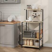 Baker's Racks - Black+Light Wood Grain - View 3