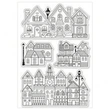 City Street Landscape Clear Stamps House Transparent Stamps Building Pattern Silicone Clear Stamp Seals For DIY ScrapbooFKing Photo Album Decoration, 4.3x6.3inch - Cảnh quan đường phố - Xem 9