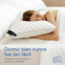 Bordado premium Almohada 1/2pz 60cm*40cm tamaño estander microfibra suave y soporte para dormitorio en casa y sala de estar en sofá - Blanco - Ver 6