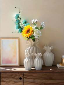 A Vintage Elegant Vase. It Can Be Used As A Flower Container In The Living Room, Placed On A Dried Flower Rack As A Modern Decoration, Or As A Centerpiece On The Dining Table. It Can Hold Fresh Flowers Or Artificial Flowers, And Is An Ideal Decoration For Coffee Tables, Desks, And Living Rooms. Suitable For Room Decor, Home Decor, And Autumn Decor. Vase - Multicolor - View 8