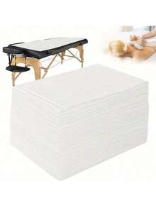 50片/2卷/包 一次性床单 - 无纺布材质，无香型，尺寸70x53厘米，适用于美容院、水疗中心、按摩床、纹身工作室、按摩床罩 | 质地柔软 | 一次性使用 - 黑色 - 查看 5