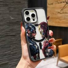 Marvel Patterned Phone Case, Iron Man, , Hulk, Thor, Hawkeye, Black Widow, Thanos, Avengers. Compatible With IPhone 17 ProMax, 17Pro, 17Air, 16, 15, 14, 13, And 12 Pro Models, With Shockproof Protection. A Unique Gift For Marvel Fans, Friends, Birthdays, Holidays, And Special Occasions. Great Gift Option For Anyone Who Loves Superheroes. - 藍色 - 查看 6