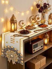 1 Stück Ramadan Mubarak Tischbanner, Eid Mubarak Tischdecke, Ramadan Party Zubehör, Ramadan Heimdekoration, Eid Geschenk 2026 - Verschiedenfarbig - Übersicht 7