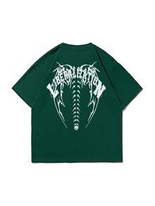 Áo thun nam tay ngắn in họa tiết Krometka, kiểu dáng thường ngày, đa năng, thích hợp cho mùa xuân/hè. - Màu xanh lá cây đậm - Xem 6