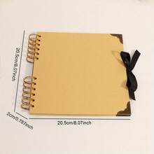 1 Set Premium Scrapbook, 60 Pages (30 Sheets) Black Card Paper Photo Album, Ribbon Sealed, DIY Handmade Travel Journal, Suitable For Anniversary, Graduation, Wedding, Christmas, Halloween, Back To School Gifts, School Supplies - Rectangular Set - View 9