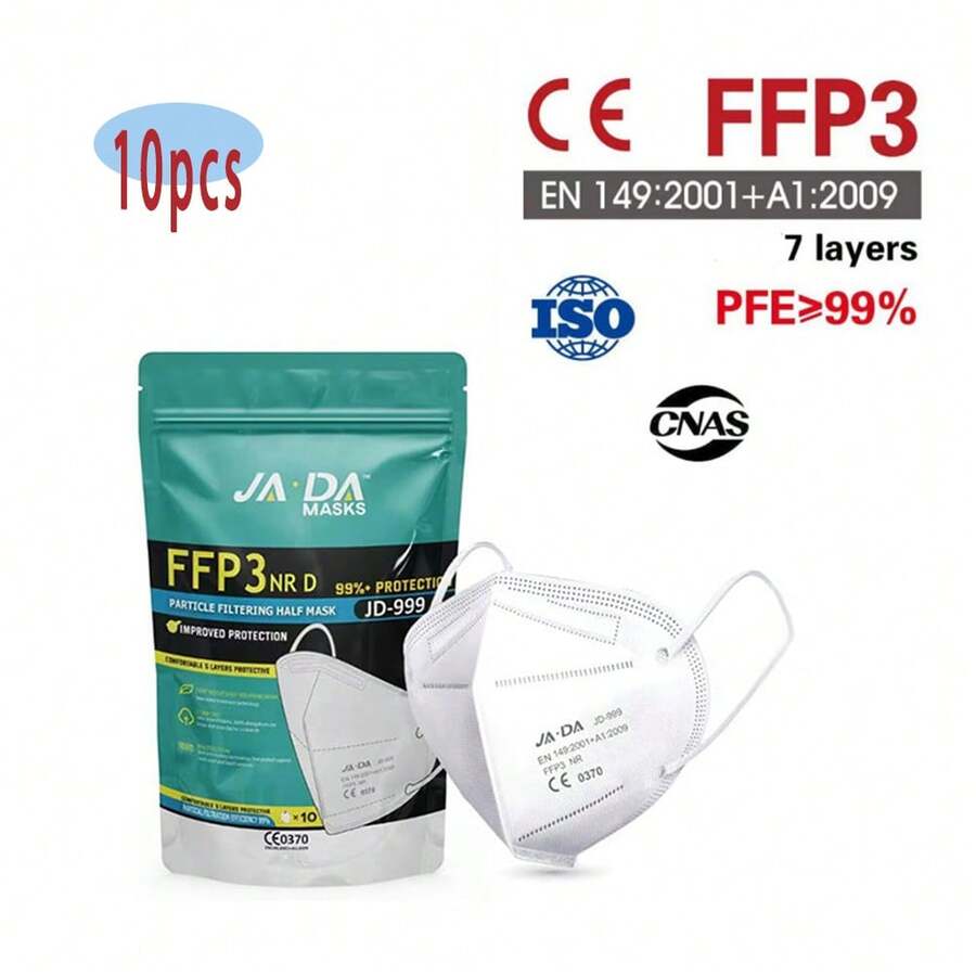 10个/20个装 FFP3 CE认证口罩，FFP2认证呼吸防护口罩，男女通用