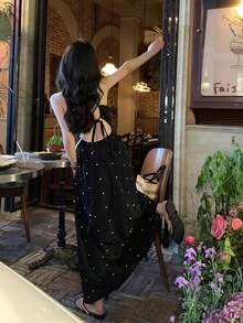 Women Midi Dresses - Black - View 3