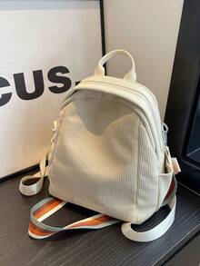 Casual Minimalist Backpack Design Cute Crossbody Bag, Korean Style - Beige - View 7